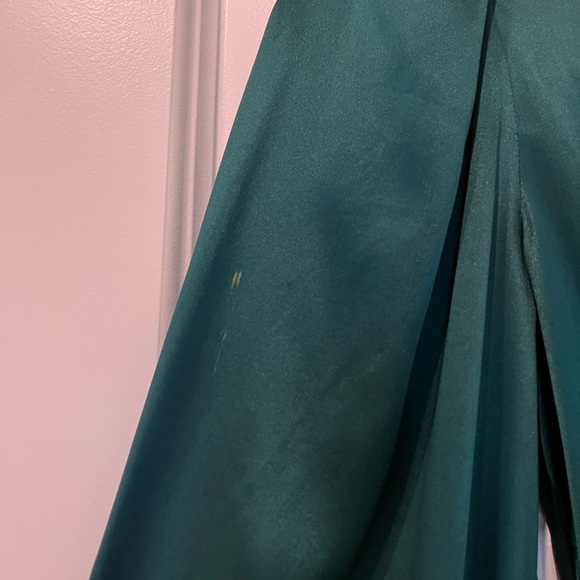 Reformation Women's Keats Deep Green Event Pure Silk Dress - Picture 7 of 11